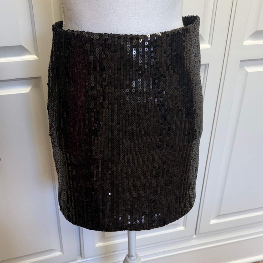 Xhilaration Black Sequin Mini Skirt